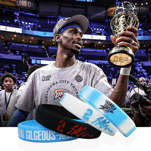 亚历山大篮球手环雷霆队OKC2号运动腕带冠军情侣夜光SGA签名腕带