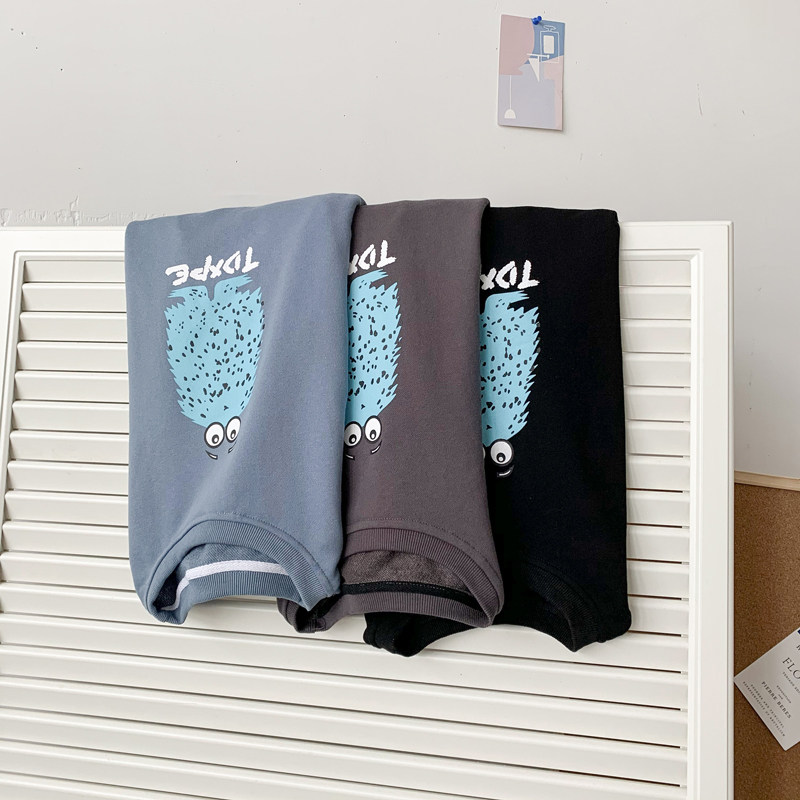 Autumn popular men's sweater loose casual cartoon personality round collar Pullover fashion printing