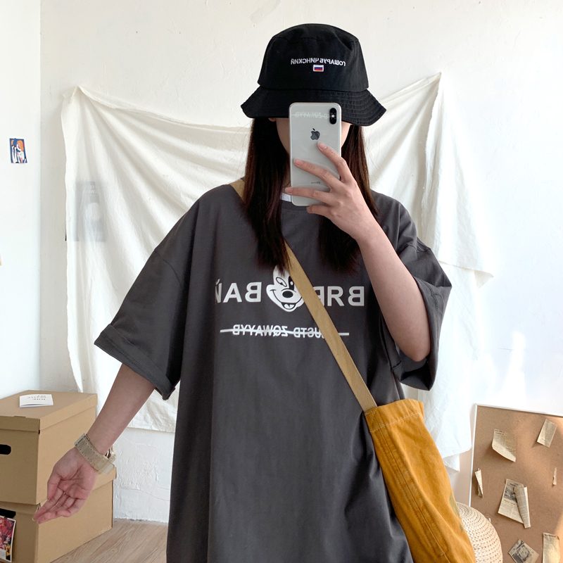 Hong Kong style cotton 2021 short sleeve men's T-shirt printing casual fashion loose round neck half sleeve fashion