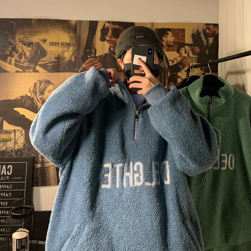 Winter lamb wool cotton padded jacket for men