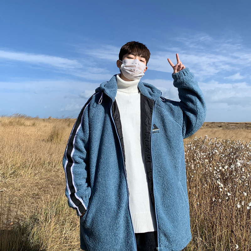 Winter cotton clothes ins Hong Kong Style loose casual lamb wool cotton clothes trendy men's top