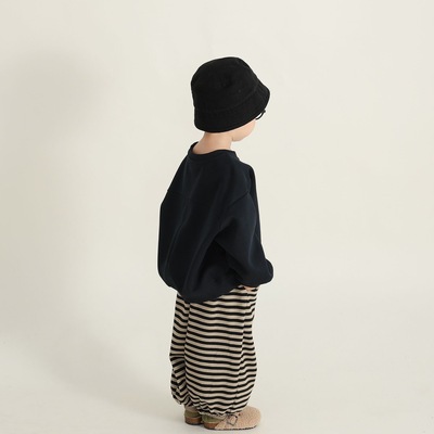 中大童春秋全棉一体绒打底男童纯棉卫衣女童冬季加绒加厚上衣套衫