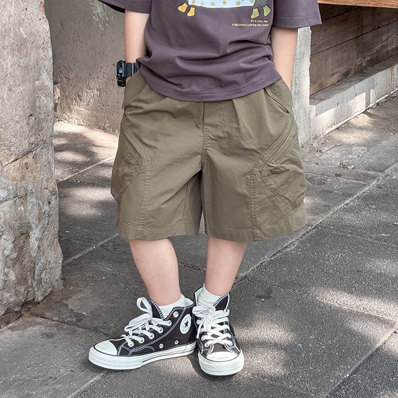 儿童耐穿水洗全棉大口袋工装裤男女童2026夏复古宽松短裤,童装/婴儿装/亲子装,裤子,淘宝优惠券,粉丝福利购,淘宝优惠卷