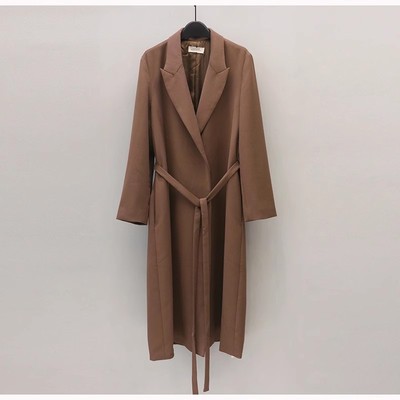 S高端大牌女装折扣专柜正品2380春秋时尚大气西装领长款风衣外套