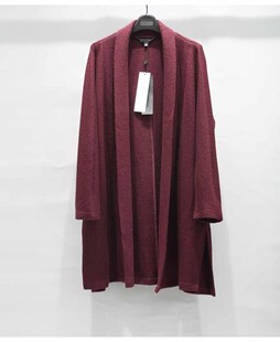 棉开衫 商场撤柜下架折扣中长羊毛 外套 珂高端品牌专柜2599正品 墨