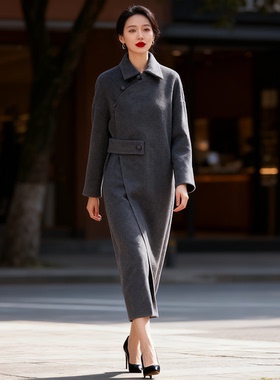 MAV高端羊绒品牌专柜特卖16880新中式山羊绒+超细澳毛方领呢大衣