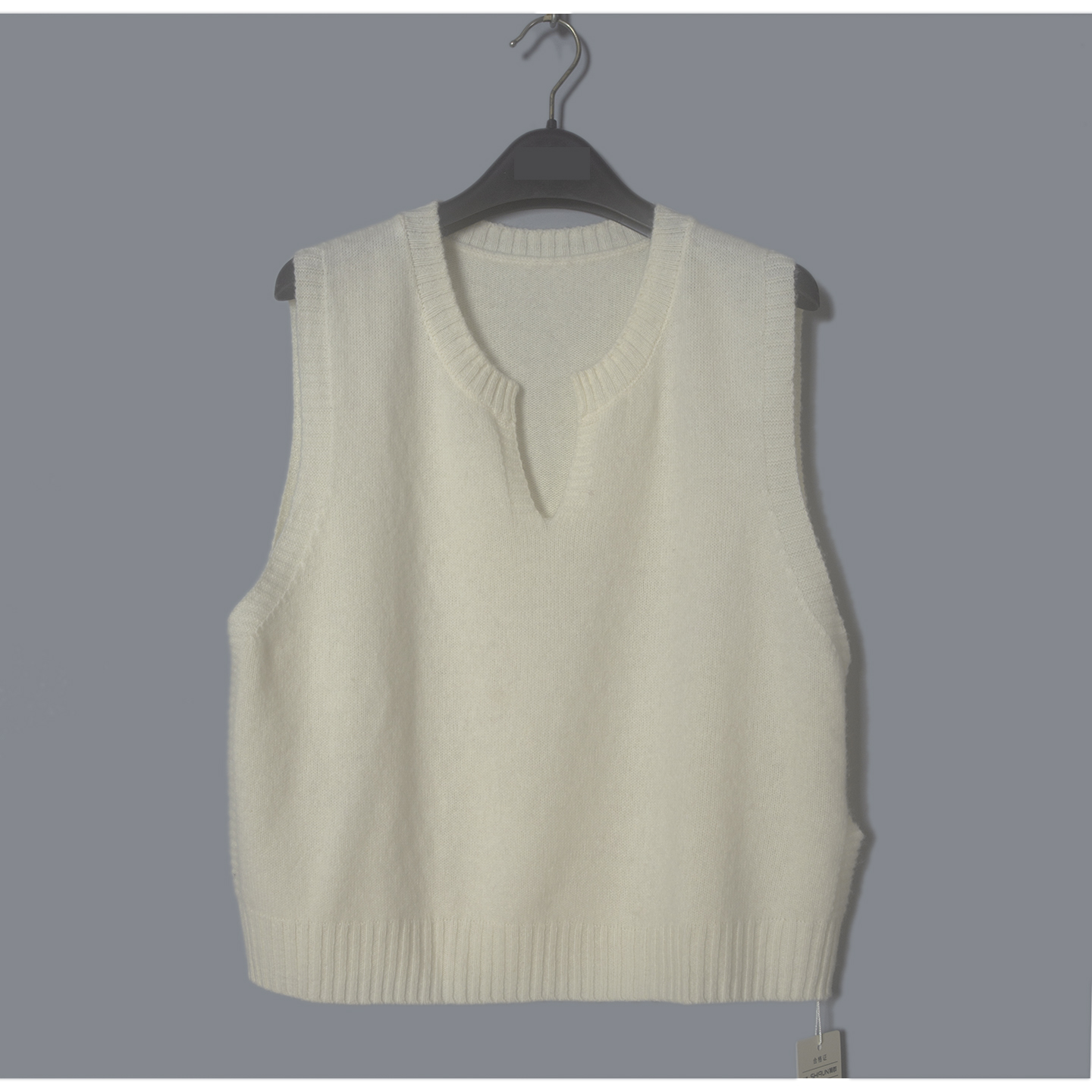 狮Q高端羊毛品牌折扣特卖2118简约百搭100%羊毛套头V小领针织背心