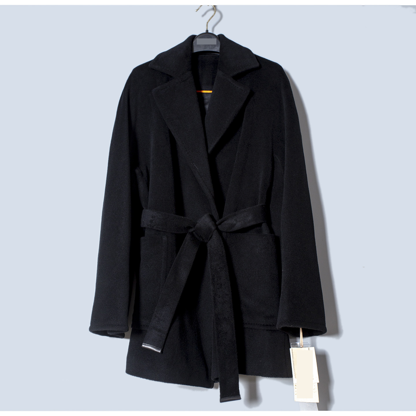 MAV高端羊绒品牌专柜特卖13800宽松时尚山羊绒+澳毛腰带款呢大衣