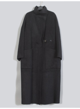 MAV高端羊绒品牌专柜价23800冬宽松简约骆驼绒立领双面呢大衣