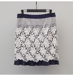 米欧N高端大牌女装 3560春重工刺绣蕾丝花朵包臀半裙 折扣专柜正品