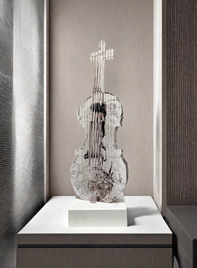 透明小提琴艺术摆件现代客厅装饰