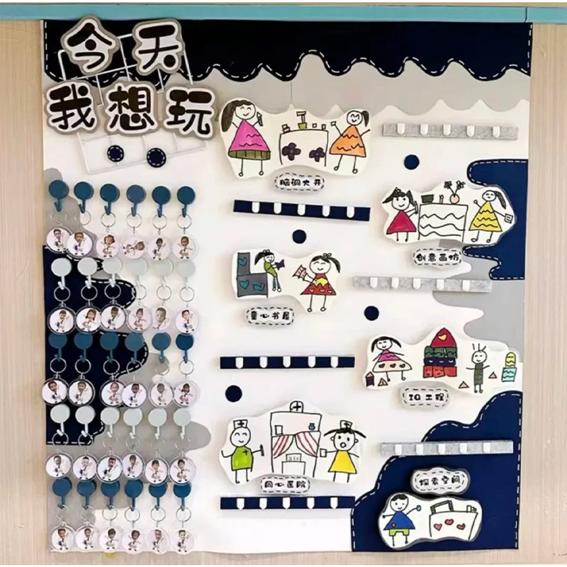 幼儿园进区卡牌区域规则环创教室装饰布置主题墙面中班展板材料包