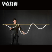 北欧餐厅吊灯简约后现代创意个性 店客厅吧台线条led办公吊灯 服装