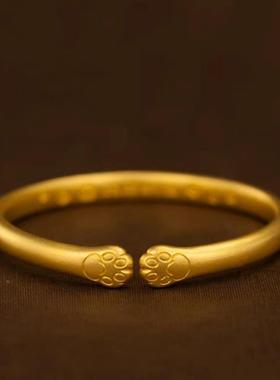 珍珠镍精品猫爪口镯越8.24.01南沙金古开手环可爱萌宠猫咪法抓戒