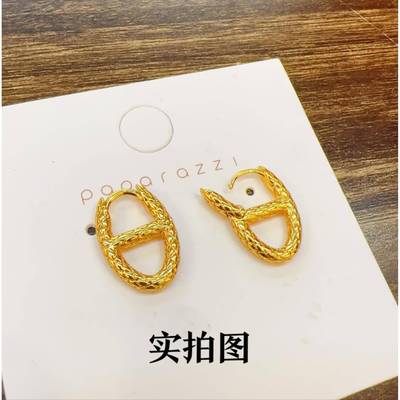 法式古猪子耳鼻经环女典时10.17.02尚小众高复级感轻奢气质耳扣金