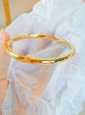 沙金波粼粼蹦迪镯23.3.25.时尚网红同款马镀金女光款气质赛克手镯