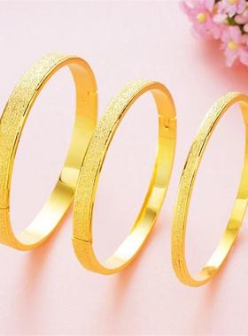 越铜2022.10.南沙金磨卡扣手镯少女口可调节砂手环镀金开仿金礼品