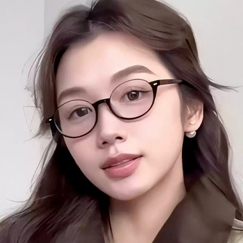 倒半框复古英伦下半框椭圆小框玳瑁书呆子眼镜框可配近视度数女