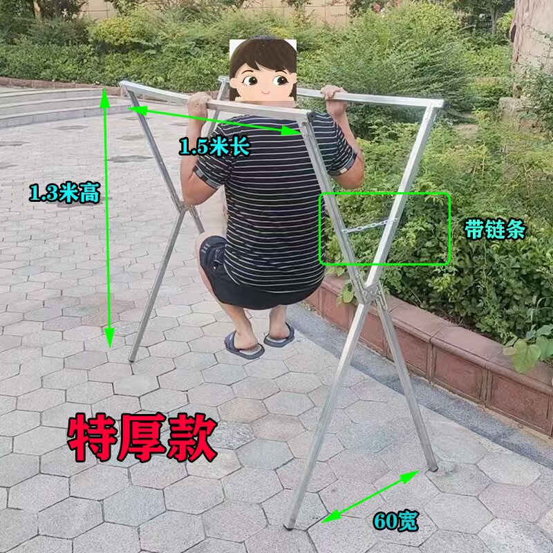夜市摆地摊货架服装展示架卖衣服双杆晾衣架折叠架加厚摆摊架包邮