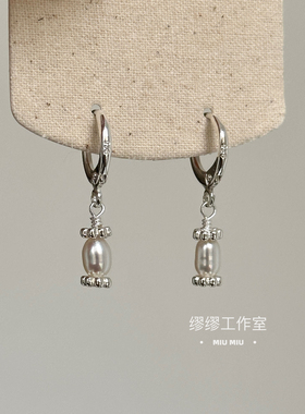 baby耳坠通体纯银小巧精致原创耳环养耳耳圈不掉色淡水珍珠日常
