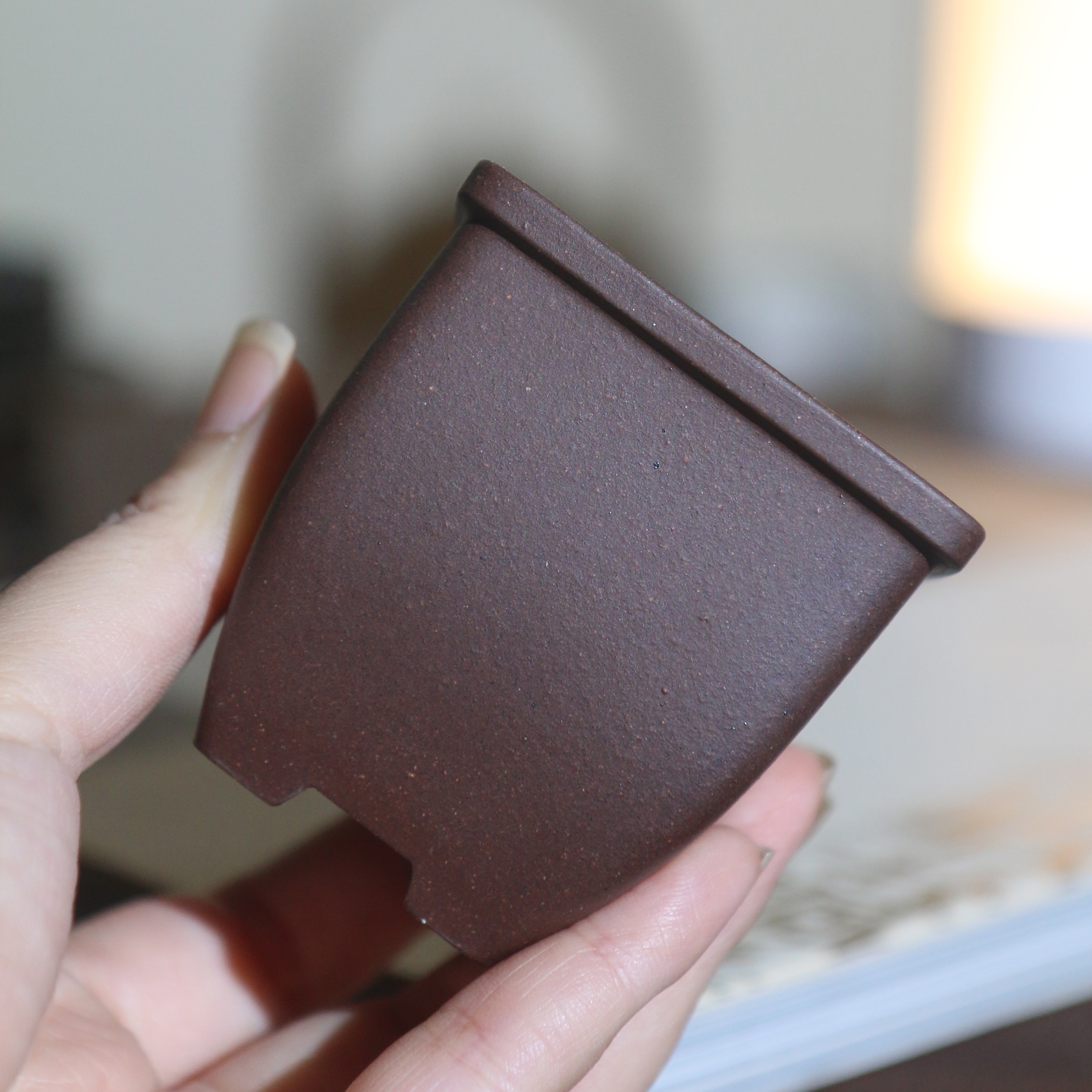 紫砂花盆微型泥绘盆景盆迷你特小盆桌面正方形掌上盆栽把玩摆件