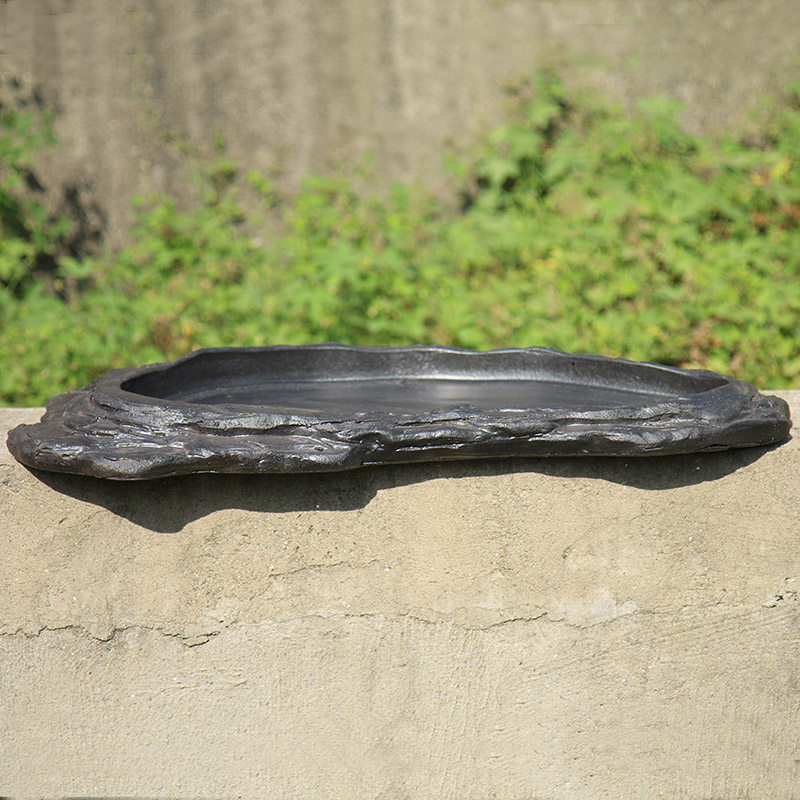 紫砂花盆无孔盆景盆手工鞍马石浅盆造景水盆假山盆觅陶乡