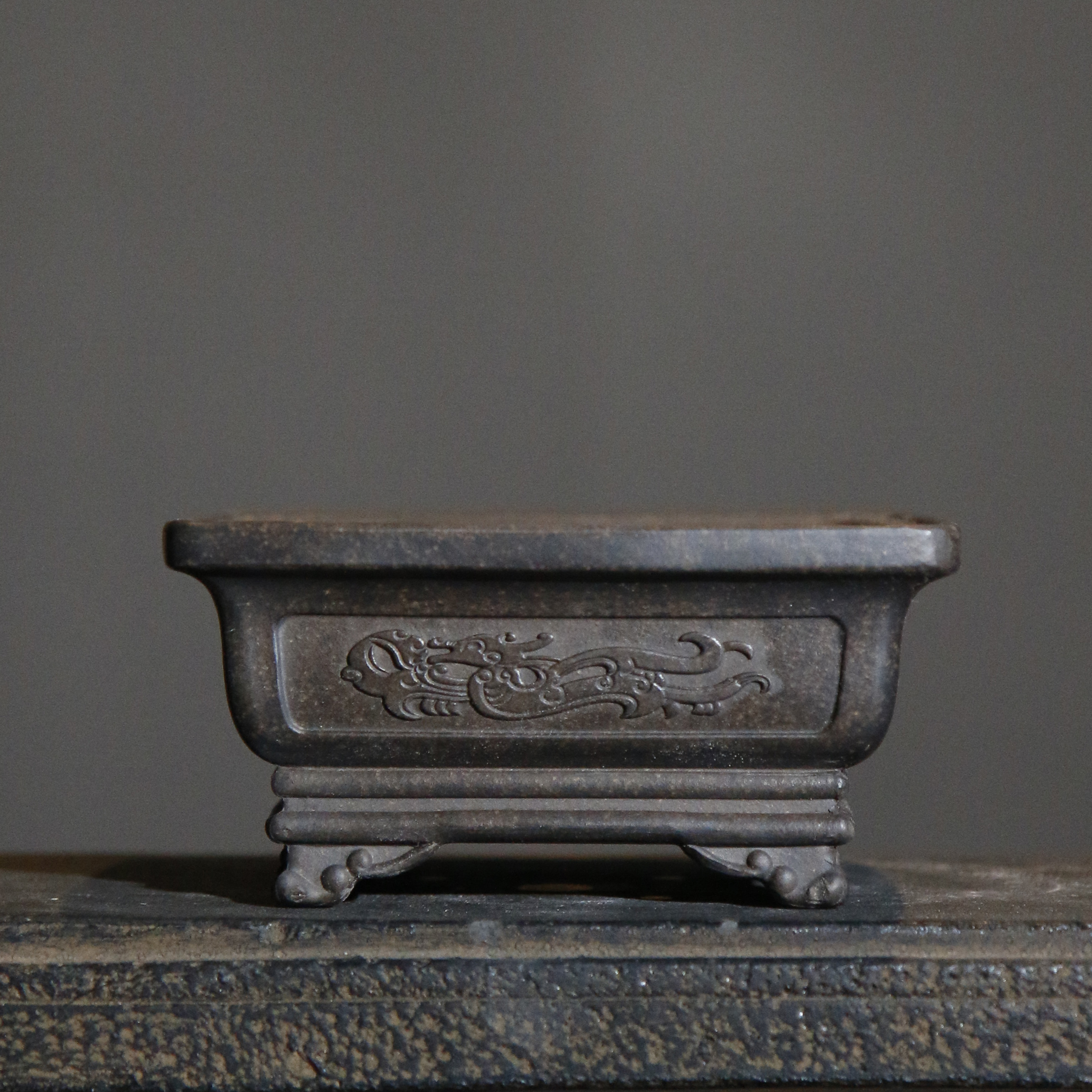 紫砂花盆陶瓷盆景盆菖蒲盆四方形正方形刻绘古典桌面仿古新品