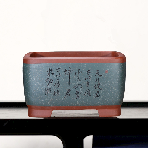 精品紫砂花盆正方形中国风大号陶瓷盆纯手工室内梅花老桩盆景盆
