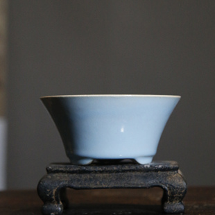 紫砂花盆陶瓷盆景盆斗笠盆圆斗盆小盆觅陶乡中国风白泥盆