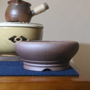 紫砂花盆景盆多肉盆黄杨梅花盆栽盆云竹盆圆盆手工柴烧盆仿古复古