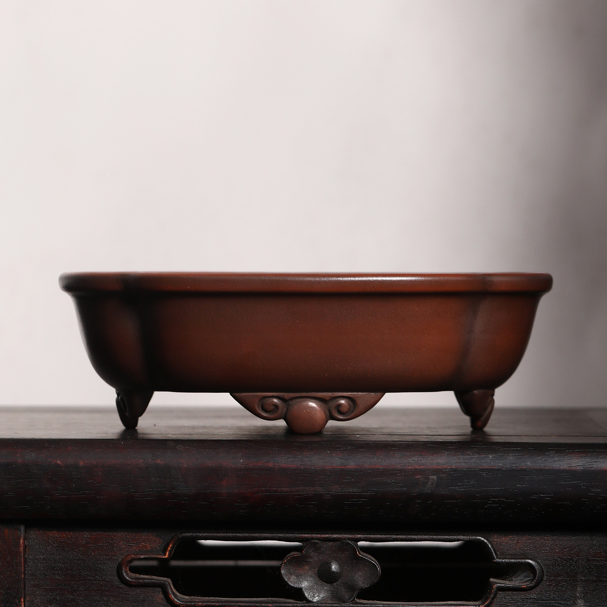 宜兴紫砂花盆朱水明盆艺海棠盆盆景盆树桩盆觅陶乡仿古如意传统器