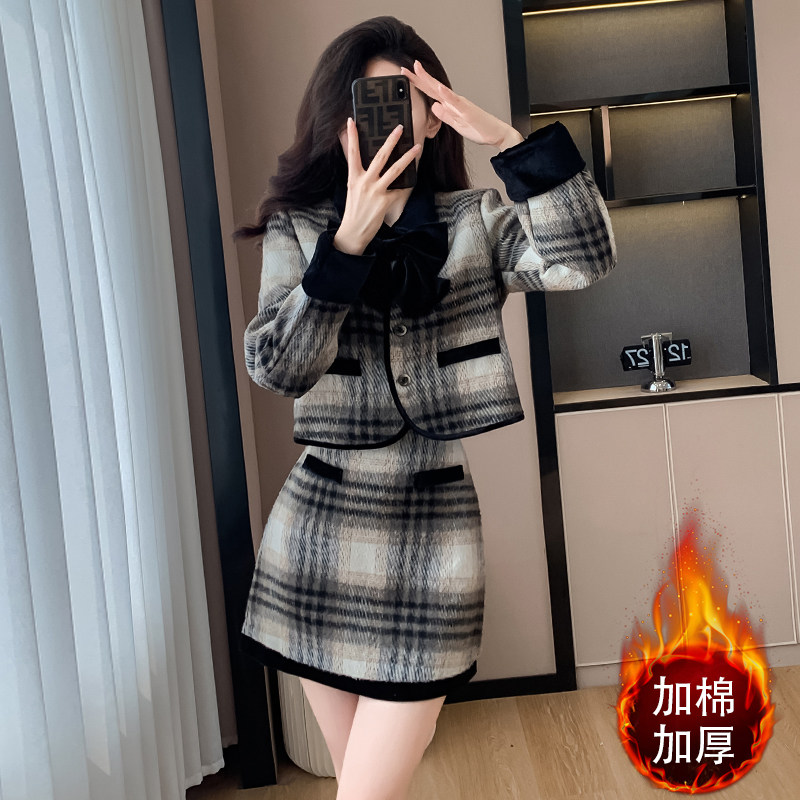 毛呢短外套半身裙两件套春秋冬季2025新款时尚套装女小个子小香风,女装/女士精品,时尚套装,淘宝优惠券,粉丝福利购,淘宝优惠卷