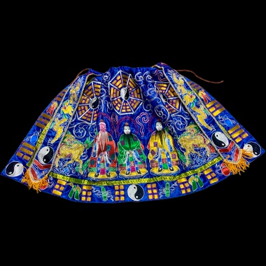 新款精品蓝色披风双龙降衣高功法衣双龙衣经衣八卦麒麟绣品66厘米