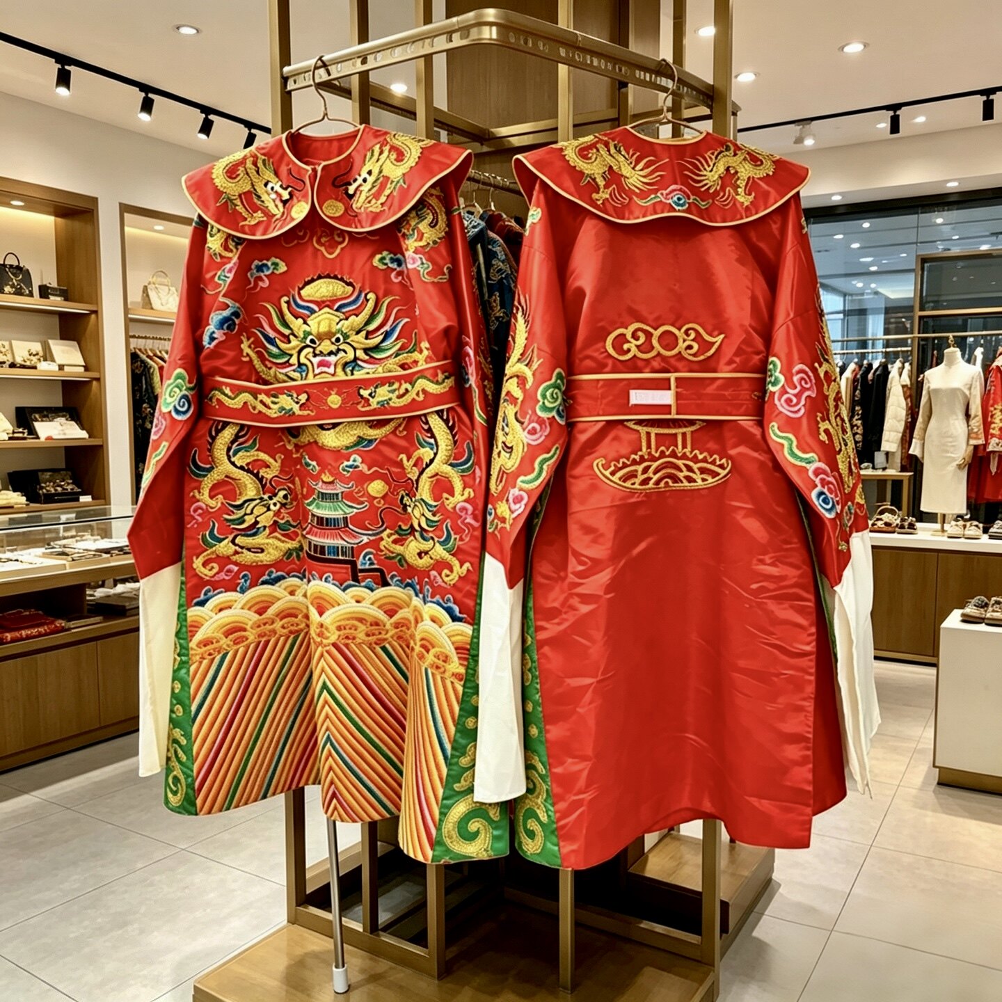 新款精品凸龙刺绣保生大帝玉皇大帝佛像龙袍神像衣服绣品1.3米