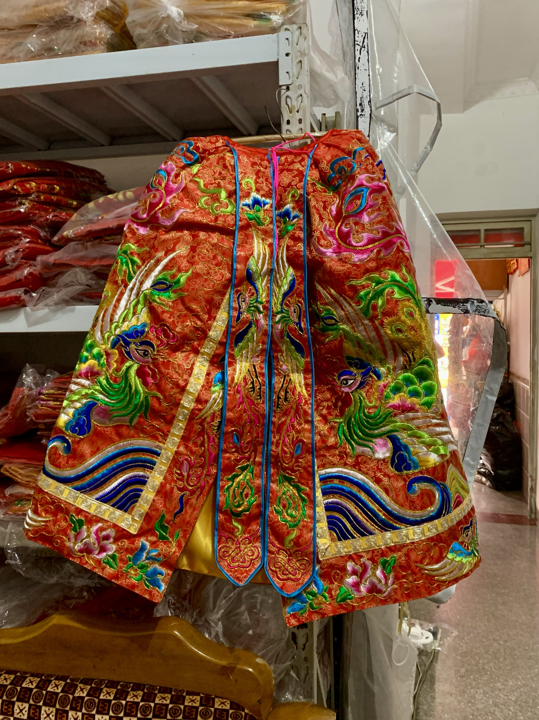 精品2.6尺双凤披风佛像妈祖娘娘王母娘娘披肩佛衣佛袍绣品