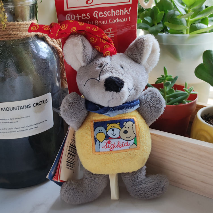 德国Sigikid 老鼠音乐公仔 送女生朋友玩偶毛绒玩具孩子生日礼物