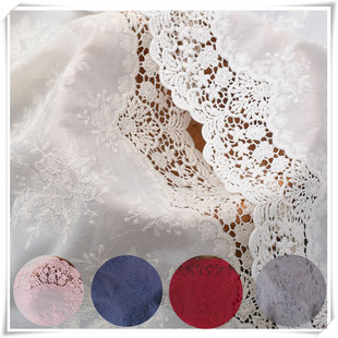 优质 宽33cm镂空全棉布蕾丝刺绣花边 DIY裙边衣料 手工布艺材料