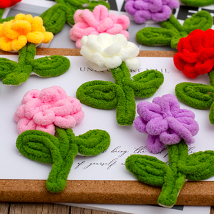 彩色立体毛绒小花 手工服装布艺发饰辅料