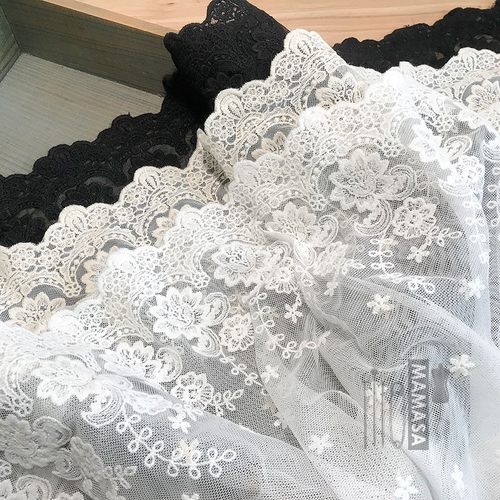 优质黑白自制婚纱材料家居花边