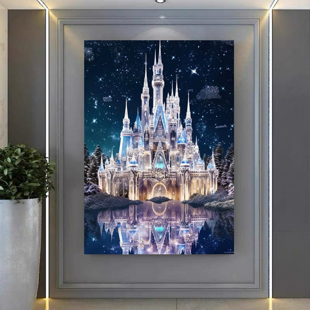 水晶城堡钻石画2024新款客厅卧室砖石画满钻自粘2023带框