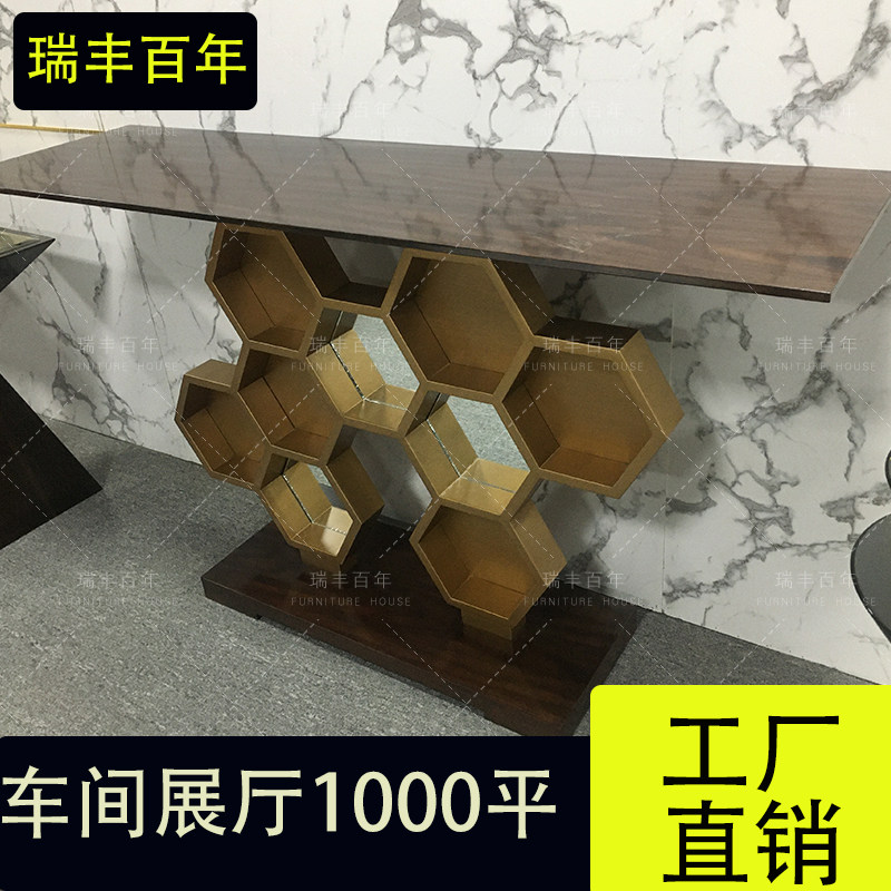 拉卡萨lacasa家具安德轻奢风格门厅玄关桌客厅玄关柜岩板面马丁柜
