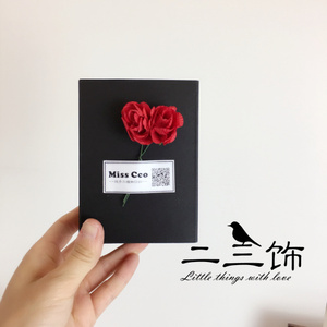 文艺清新黑色抽屉式唇膏口红手工皂礼品盒首饰盒情人节礼物包装盒