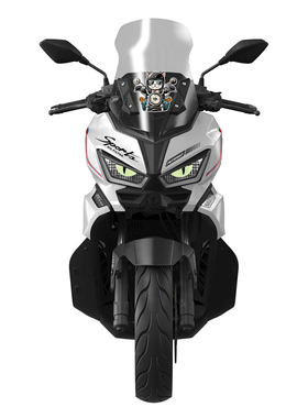 适用于赛科龙RT250踏板个性车头拉花改装饰夜光眼睛风挡防水贴纸