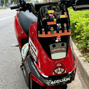 适用爱玛A7pro 饰DIY软胶饰品电动车划痕遮挡贴 Ultra马里奥立体装