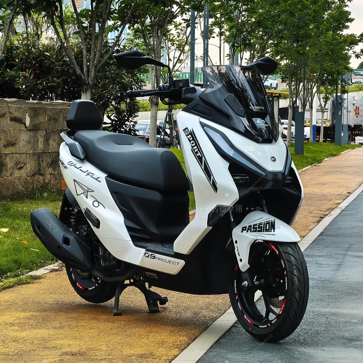 适用春风150SC-F摩托车改装SPORT运动英文反光贴纸150SC装饰版画