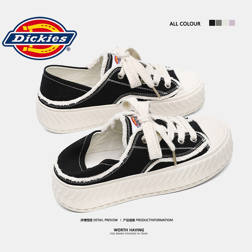 Dickies可踩两穿帆布鞋女一脚蹬