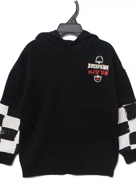 805瑕疵104高外贸原单primark男童加绒卫衣儿童春秋簿绒帽衫上衣