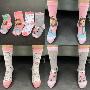 外贸尾货儿童袜子中筒盖比娃娃屋gabby dollhouse小孩袜子女童