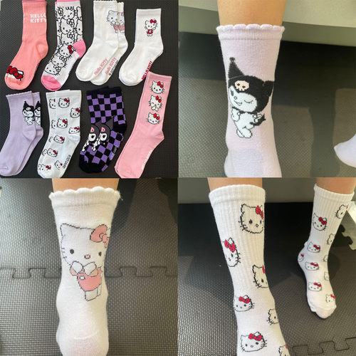 少女袜子白色袜子女童中筒袜