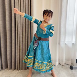 100-150高勇敢传说梅莉达万圣节服饰cosplay服装女动漫表演连衣裙